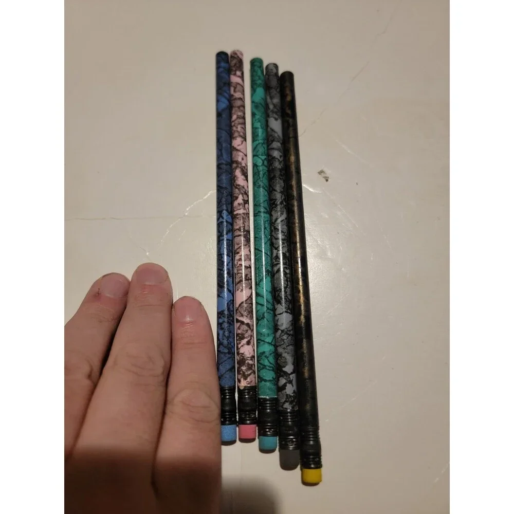 5 Pencils Pentech MARBLEZ No. 2 Pencil 1997 Vintage RARE #2 School Unsharpened